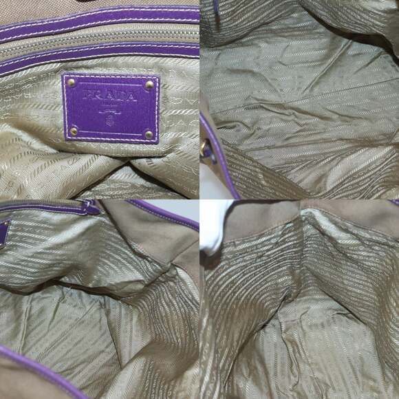 PRADA Hand Bag Canvas Khaki - Picture 11 of 12